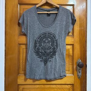 OBEY Grey Scoop Neck Short Sleeve Tee Shirt Women’s Extra Small